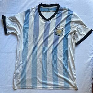 Striped Blue and White Argentina Soccer Jersey